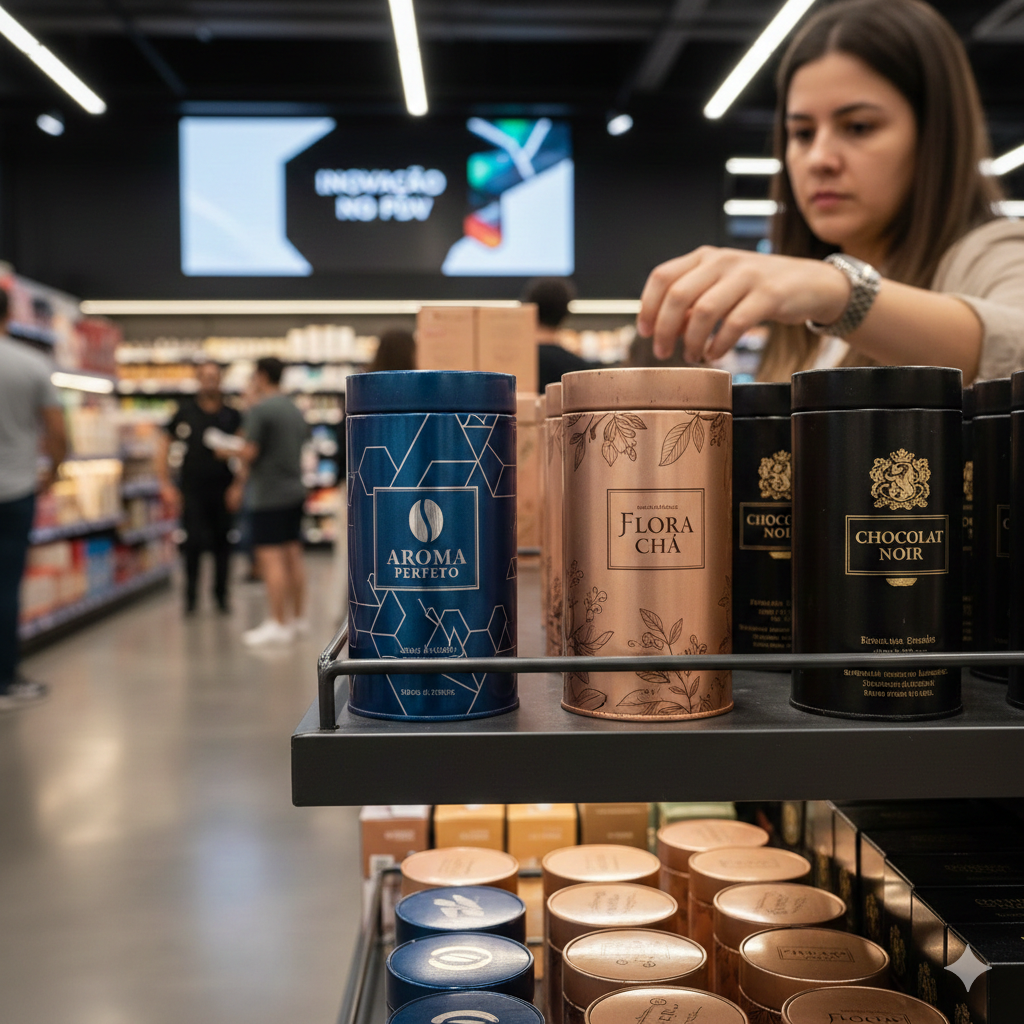 O impacto da embalagem metálica personalizada no ponto de venda (PDV)